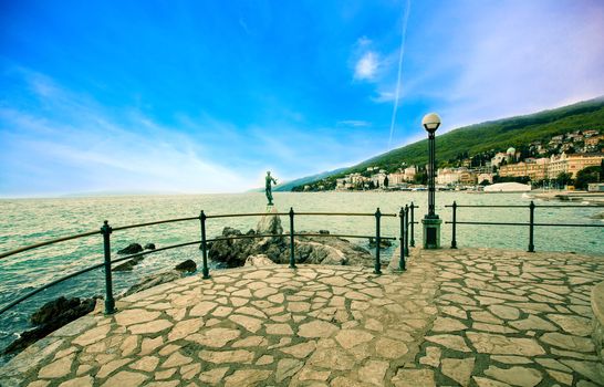 Excursion path lungomare along the Adriatic coast. Croatia. Opatija