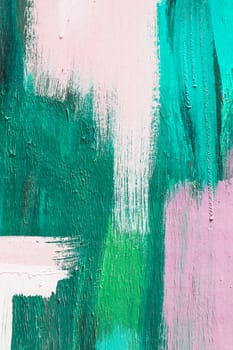 Hand painting green and white abstract art painting