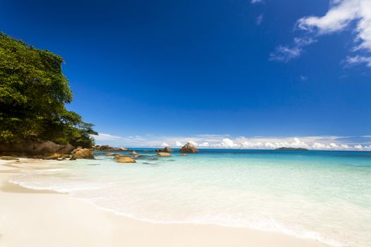 Beautiful view of Anze Lazio beach in Praslin, Seychelles