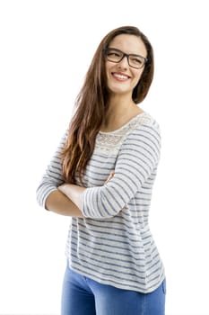 Lovely woman with arms folded and smiling