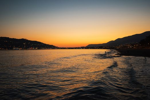 Alanya city, view from the beach, one of the famous destinations in Turkey