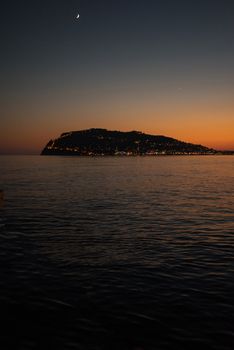 Alanya city, view from the beach, one of the famous destinations in Turkey