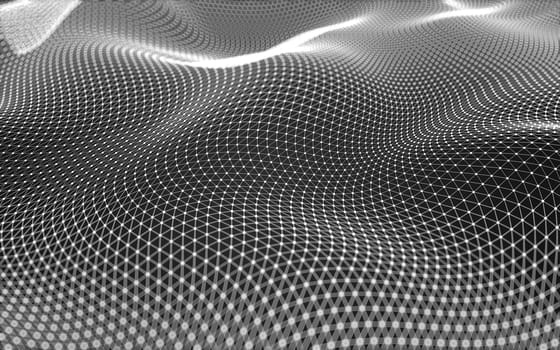 Abstract polygonal space low poly dark background with connecting dots and lines. Connection structure. 3d rendering