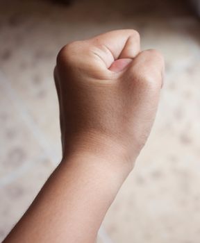 Fist skin and soft background.