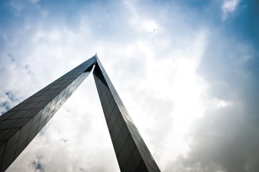 Monument shot aginst cloudy sky