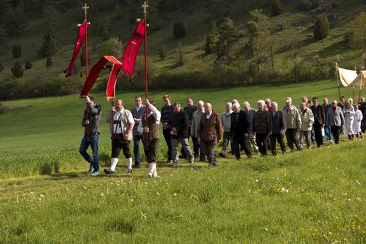 Ascension Day Procession in Bavaria in Germany