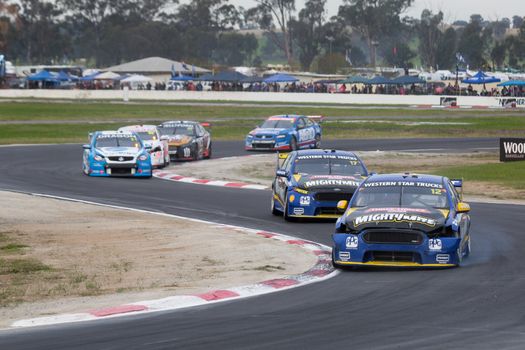 MELBOURNE, WINTON/AUSTRALIA, 20 MAY , 2016: Aussie Race cars battle it out at the Virgin Australia Supercars Championship at Winton.