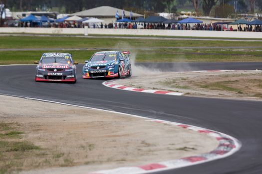 MELBOURNE, WINTON/AUSTRALIA, 22 MAY , 2016: Virgin Australia Supercars Championship  - Craig Lowndes (Team Vortex) during Race 10 at Winton.