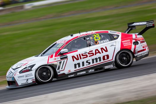 MELBOURNE, WINTON/AUSTRALIA, 22 MAY , 2016: Virgin Australia Supercars Championship  - Michael Caruso (Nissan Motorsport) during Race 10 at Winton.
