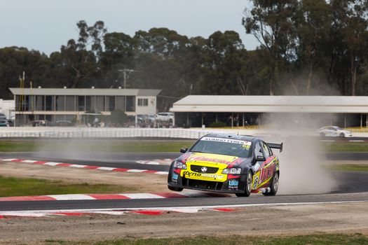 MELBOURNE, WINTON/AUSTRALIA, 20 MAY , 2016: Jack Sipps's Holdon Commodore sees air in the Kumho Tyre Australian V8 Touring Car Series, at Winton