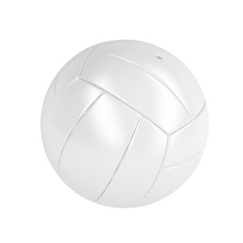 White leather volleyball ball isolated on white background 