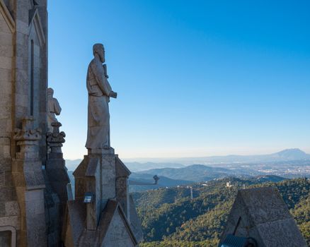 Temple of the Sacred Heart is located on Mount Tibidabo. Designed by the architect Enric Sagnier