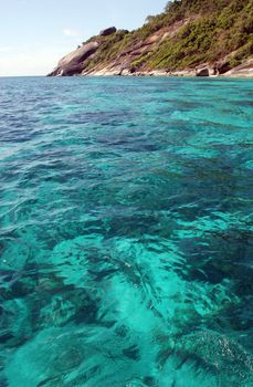 Tropical sea details, blue water hot summer