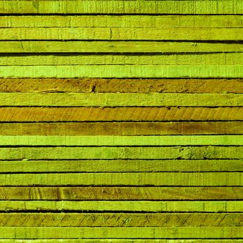 Square Shape Green and Sand Colored Background of Cracked Wooden Plank closeup