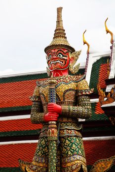 Glazed tile giant statue in Wat Phra kaew