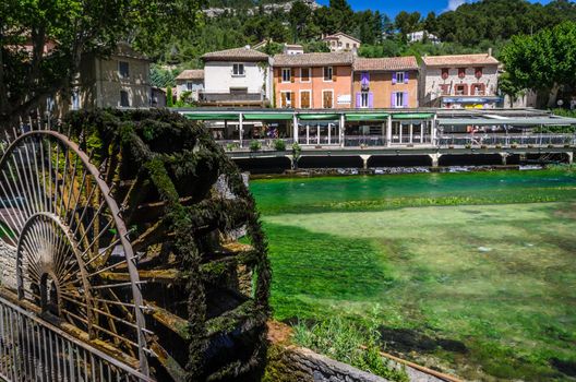 Typical village in the south of France, Fontaine de Vaucluse, Provance