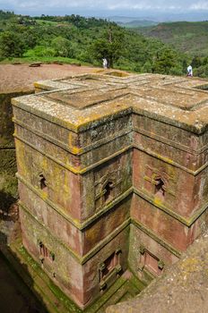 View from high of the famouse church of Saint George, cut from a single rock