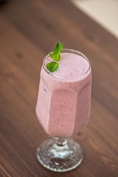Strawberry smoothie on the table