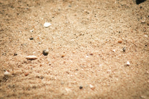 Sunlit close up of sand ground
