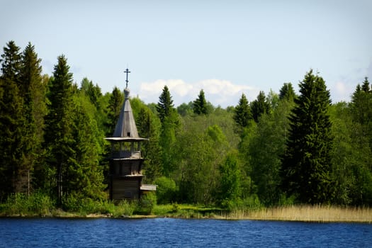 Chapel of the Virgin in the village Korba, Kizhi island, Karelia, Russia