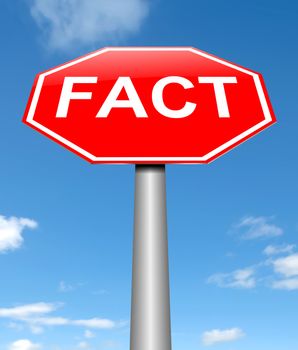 Illustration depicting a sign with a fact concept.