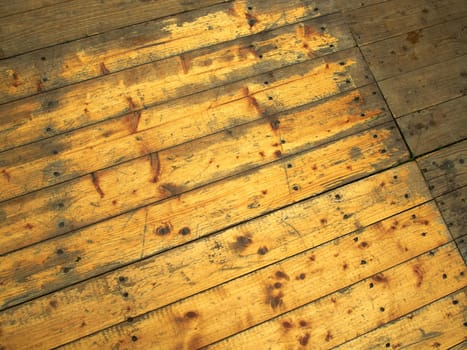 Old rustic handmade country style wooden floor