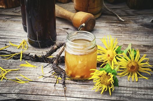 Medicinal folk remedy tincture from the roots of inula