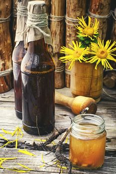 Medicinal folk remedy tincture from the roots of inula