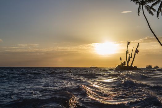 sunrise on the sea early in the morning tide