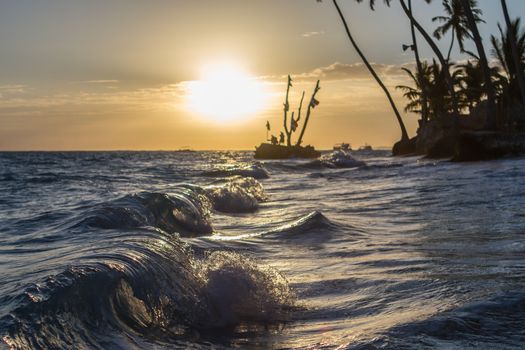 sunrise on the sea early in the morning tide