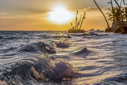 sunrise on the sea early in the morning tide