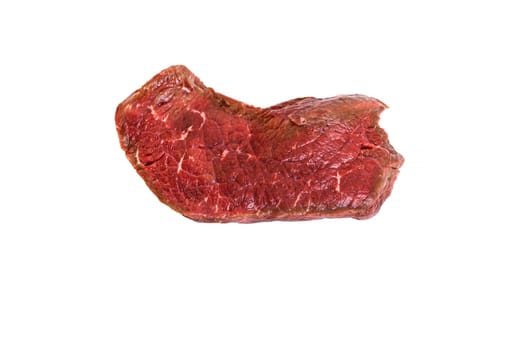 Fresh raw beef steak on white background