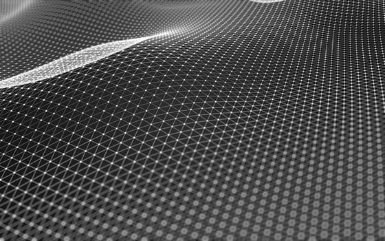 Abstract polygonal space low poly dark background with connecting dots and lines. Connection structure. 3d rendering