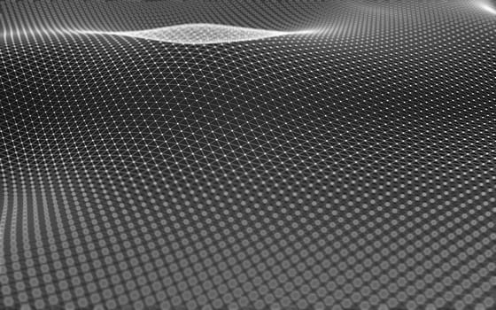 Abstract polygonal space low poly dark background with connecting dots and lines. Connection structure. 3d rendering