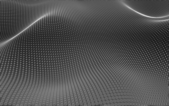 Abstract polygonal space low poly dark background with connecting dots and lines. Connection structure. 3d rendering