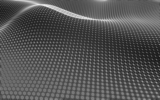 Abstract polygonal space low poly dark background with connecting dots and lines. Connection structure. 3d rendering