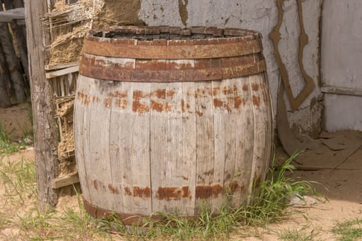 Old wooden barrel