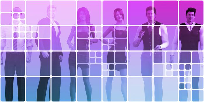 Friendly Business People Abstract Background as Concept