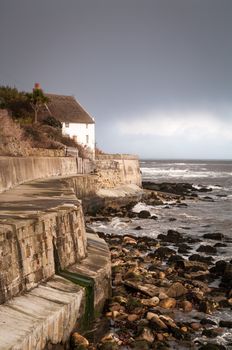 Runswick Bay is a small village huddled on the northern end of a sweeping bay.