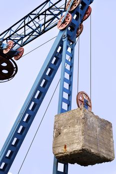 The counterweight on the cable car.