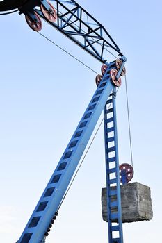 The counterweight on the cable car.