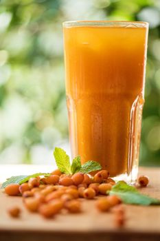 fruit non-alcoholic drink with sea buckthorn