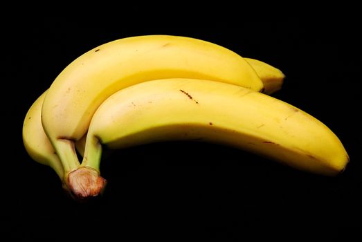 Banana isolated on the black background.