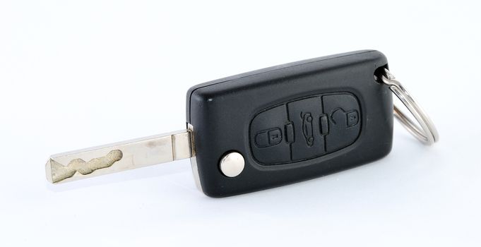 Black car remote key with keyring.