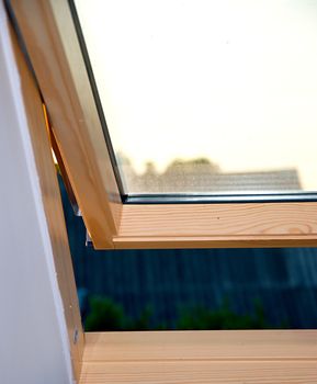 Open roof window in new house.