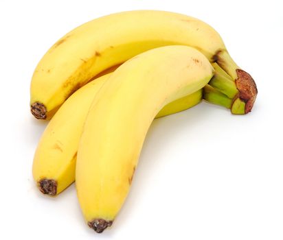 Closeup image of banana isolated on the white background.
