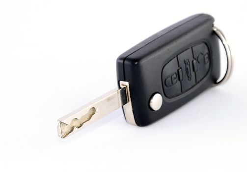 Black car remote key with keyring.