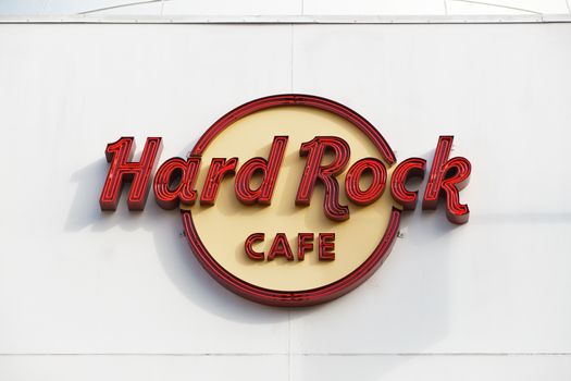 UNIVERSAL CITY, CA/USA DECEMBER 22, 2015: Hard Rock Cafe logo and emblem.