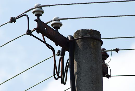 Detail image of power pole.