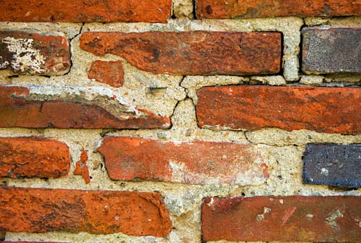 Pattern of orange brick wall.